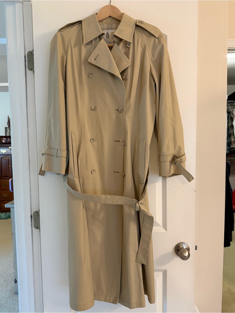 London Fog Classic Khaki Double-Breasted Trench Coat